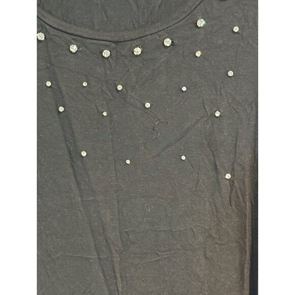 Soft Joie Women's Black Beaded T-Shirt S - Picture 2 of 4